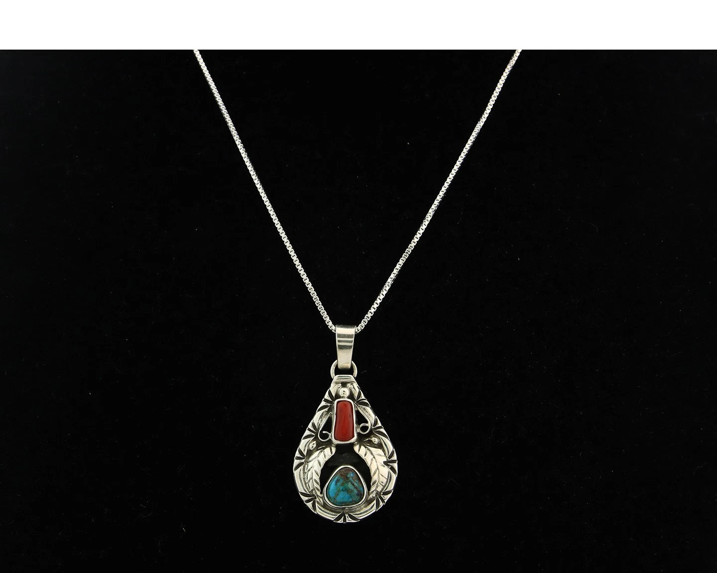 Navajo Necklace Sterling Authentic Gemstone Traditional Signed Teepee