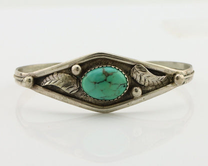 Navajo Bracelet 925 Silver Spiderweb Turquoise Native American Artist C.80's
