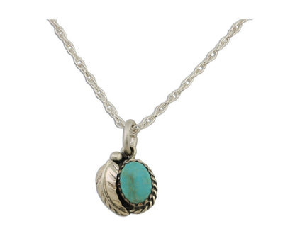 Navajo Pendant 925 Silver Natural Blue Turquoise Artist Native American C.80's
