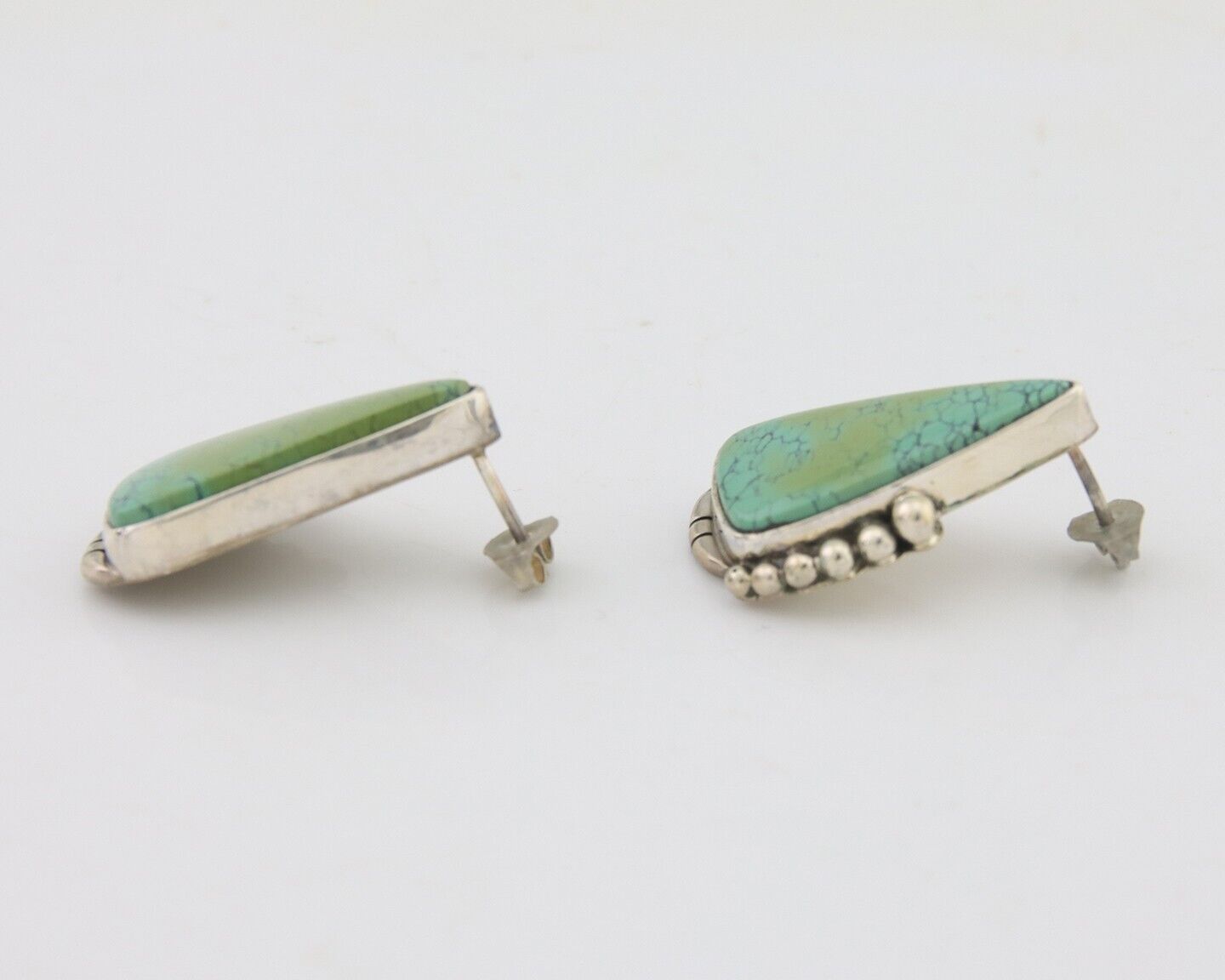 Navajo Dangle Earrings 925 Natural Turquoise Signed Wilson Padilla C.80's