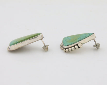 Navajo Dangle Earrings 925 Natural Turquoise Signed Wilson Padilla C.80's