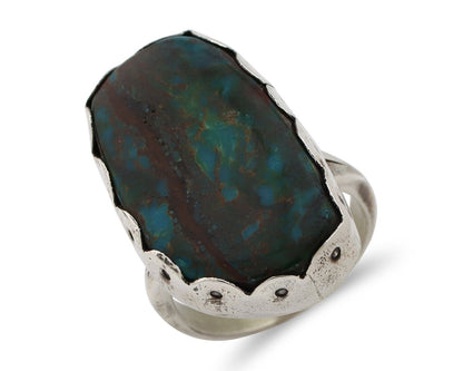 Navajo Ring 925 Silver Blue Turquoise Artist Signed Unknown Artist C.80's