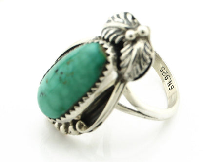 Navajo Ring .925 Silver Natural Mined Southwest Turquoise Artist Signed SN C80s