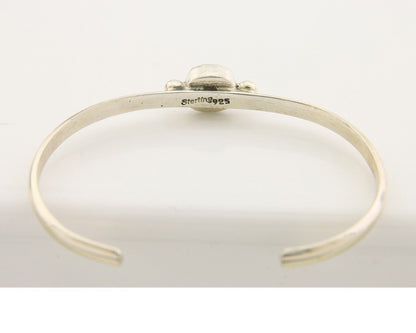 Navajo Bracelet .925 Silver Natural Red Coral Cuff Native American Artist C.80's