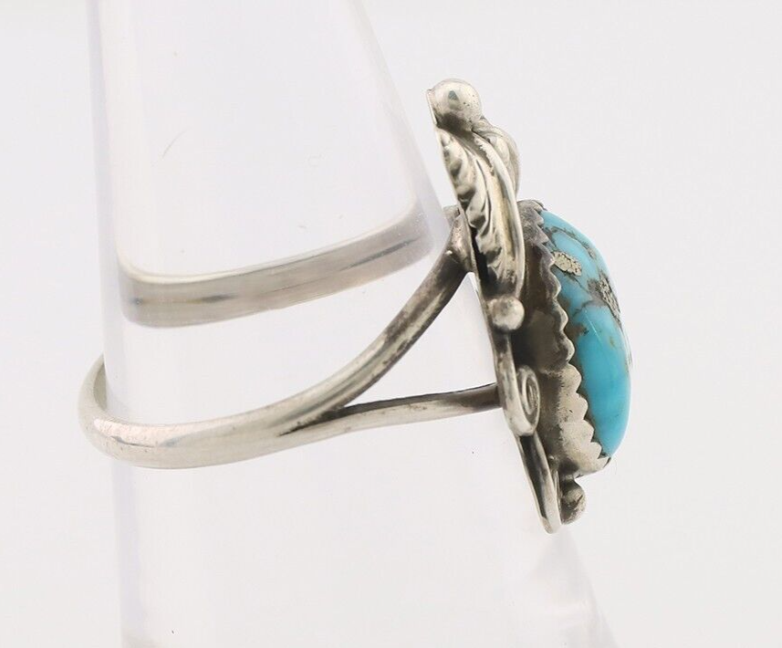 Navajo Ring 925 Silver Morenci Tuquoise Native American Artist C.80's