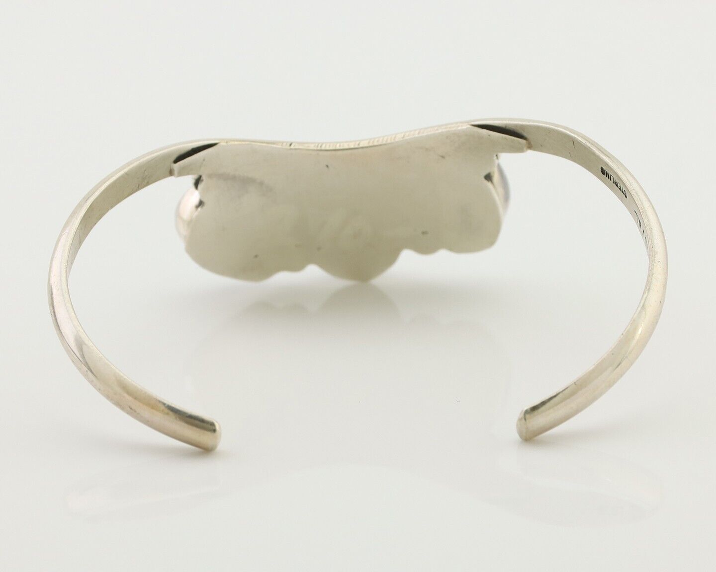 Navajo Bracelet 925 Silver Morenci Turquoise Artist Signed Frank Sandoval C.80's