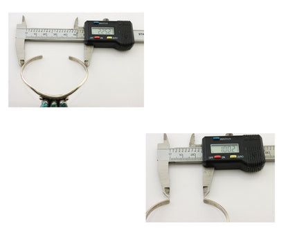 Navajo Bracelet 925 Silver Morenci Turquoise Artist Signed Frank Sandoval C.80's