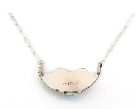 Navajo Necklace Sterling Silver Turquoise Coral Authentic Vintage SN