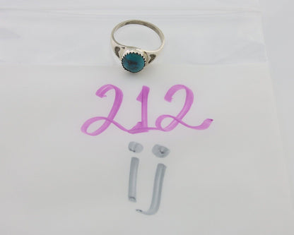 Navajo Ring 925 Silver Natural Blue Turquoise Native American Artist C.80's