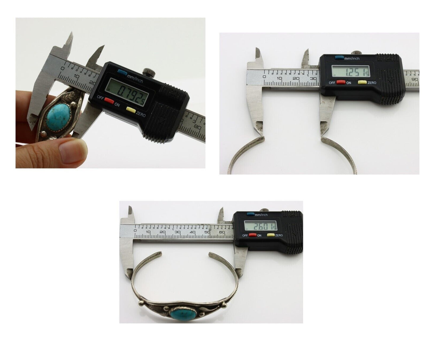 Navajo Bracelet 925 Silver Kingman Turquoise Native American Artist C.80's