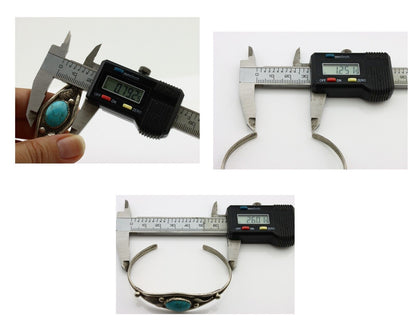 Navajo Bracelet 925 Silver Kingman Turquoise Native American Artist C.80's