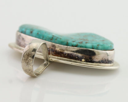 Navajo Mine 8 Turquoise Pendant 925 Silver Signed Doug Zachary C.80's