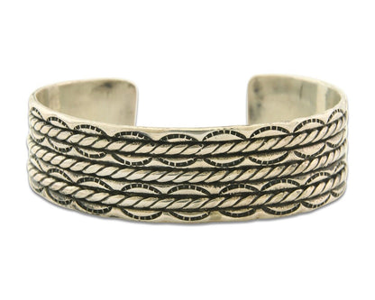 Men's Navajo Bracelet 925 Silver Artist Signed C Montoya Cuff C.80's