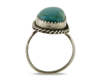 Navajo Handmade Ring .925 Silver Turquoise Artist Signed Henrietta Yesele C.80's