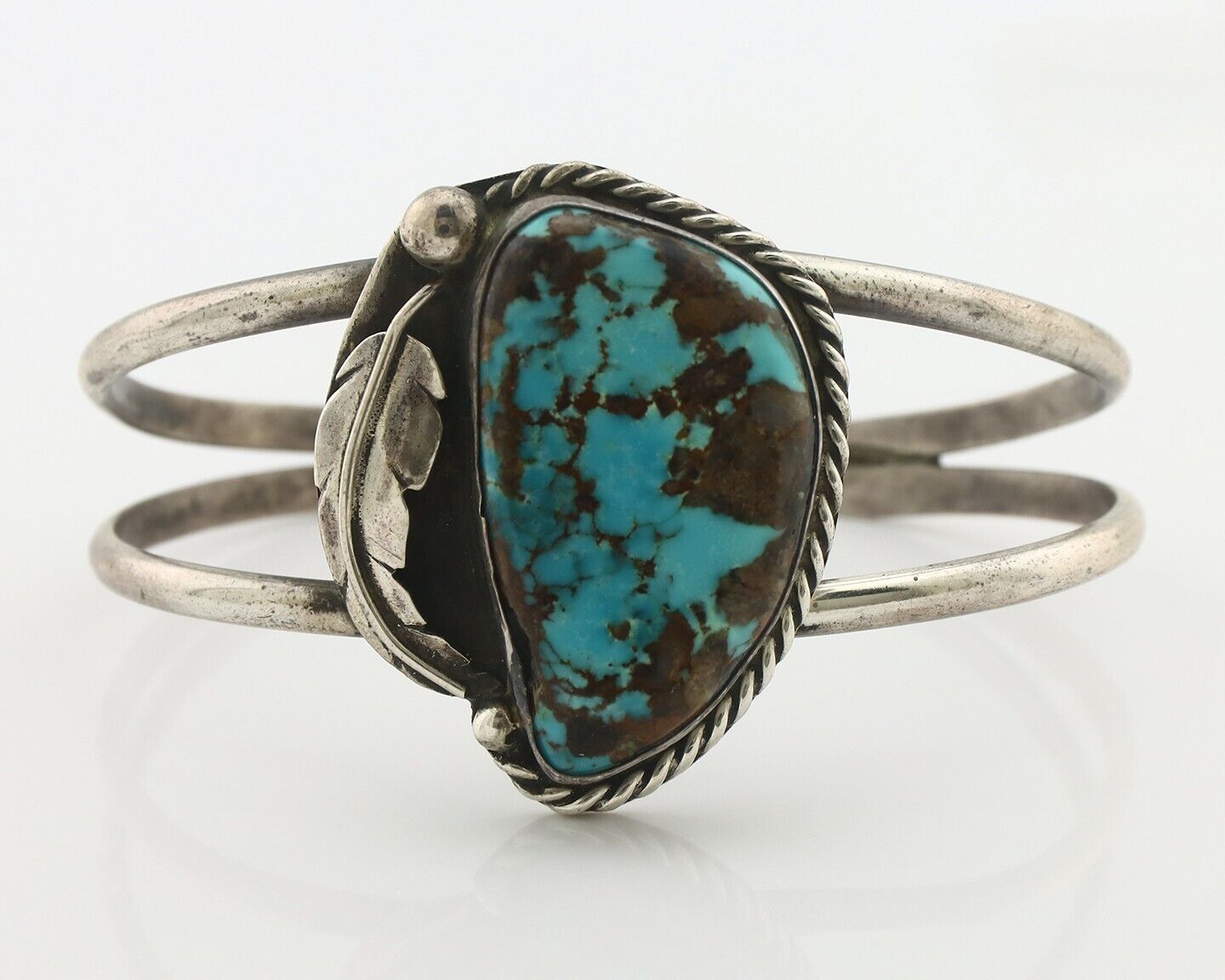 Navajo Bracelet 925 Silver Gober-Burnham Turquoise Native American Artist C.80's