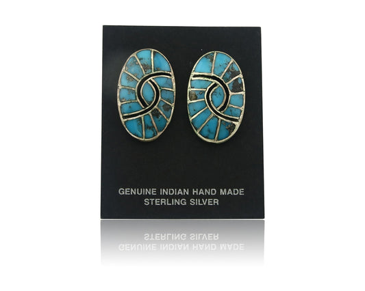Navajo Earrings Sterling Silver Turquoise Dangle Vintage Authentic