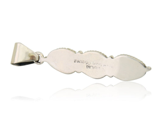 Navajo Necklace 925 Silver Natural Turquoise Artist Kathllen Chavez C.80's