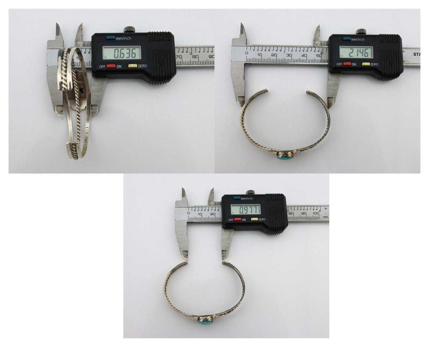 Navajo Bracelet 925 Silver Sleeping Beauty Turquoise Artist Signed LT CHEE C80s