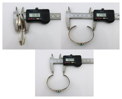 Navajo Bracelet 925 Silver Sleeping Beauty Turquoise Artist Signed LT CHEE C80s