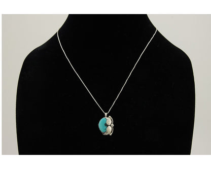 Navajo Necklace 925 Silver Natural Blue Turquoise Artist Signed D Zachary C.80's