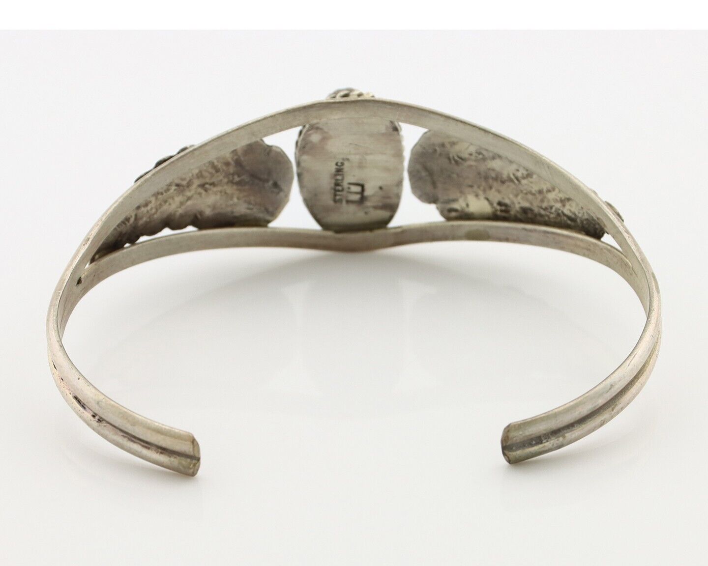 Navajo Handmade Bracelet 925 Silver Natural Blue Turquoise Artist Signed E C.80s