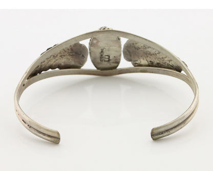 Navajo Handmade Bracelet 925 Silver Natural Blue Turquoise Artist Signed E C.80s