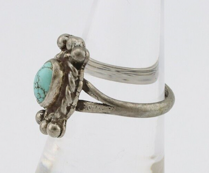 Navajo Ring 925 Silver Natural Blue Turquoise Native American Artist C.1980's