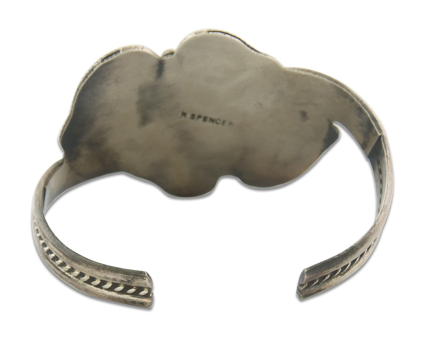 Navajo Bracelet 925 Silver Coral & Turquoise Cuff Signed R Spencer C.80's