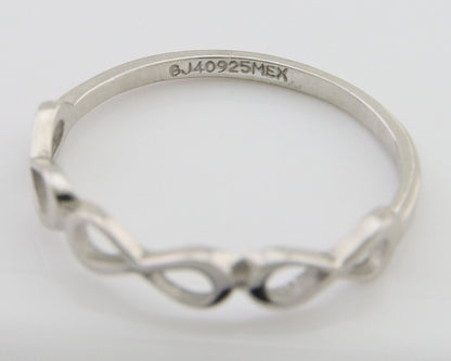 Infinity Heart Promise Ring 925 Solid Silver Size 8.25