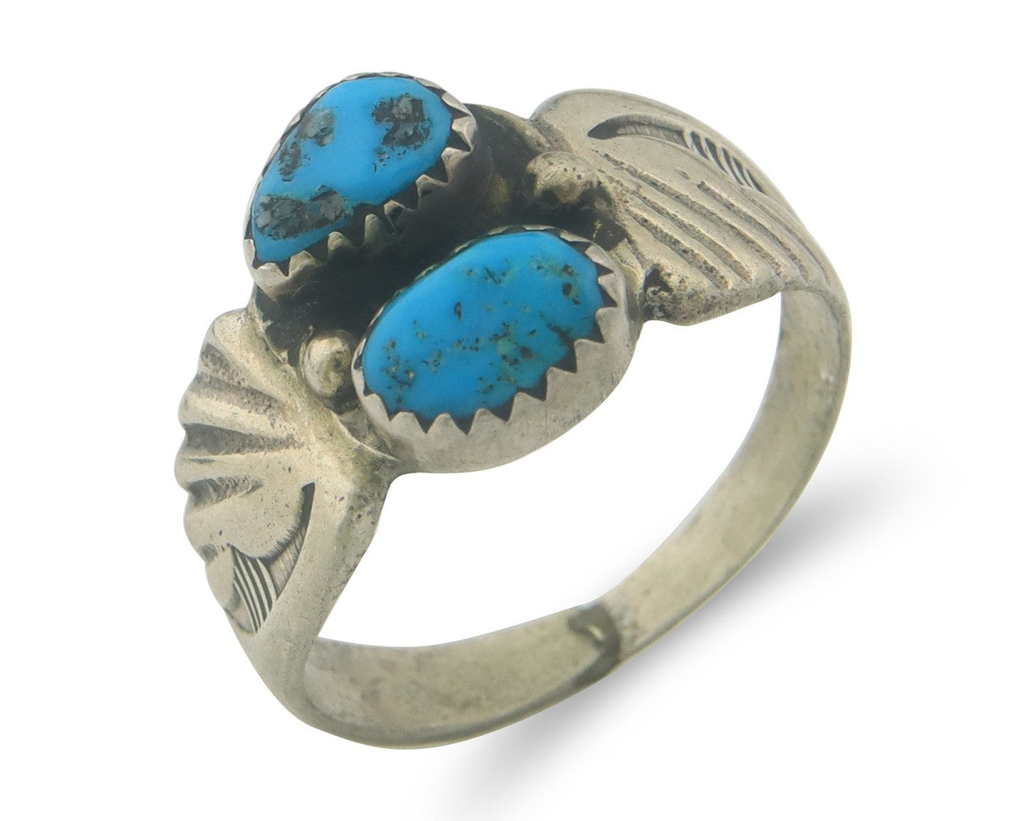 Men Navajo Ring Sterling Silver Authentic Vintage Turquoise Size 10.25