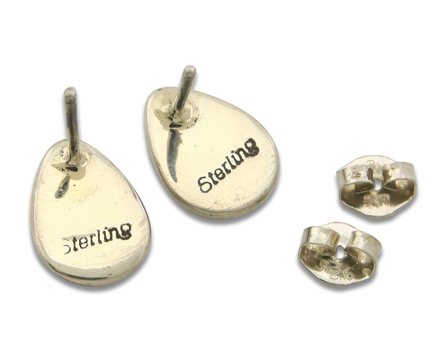 Navajo Earrings 925 Silver Pink Mussel Native American Artist C.80's