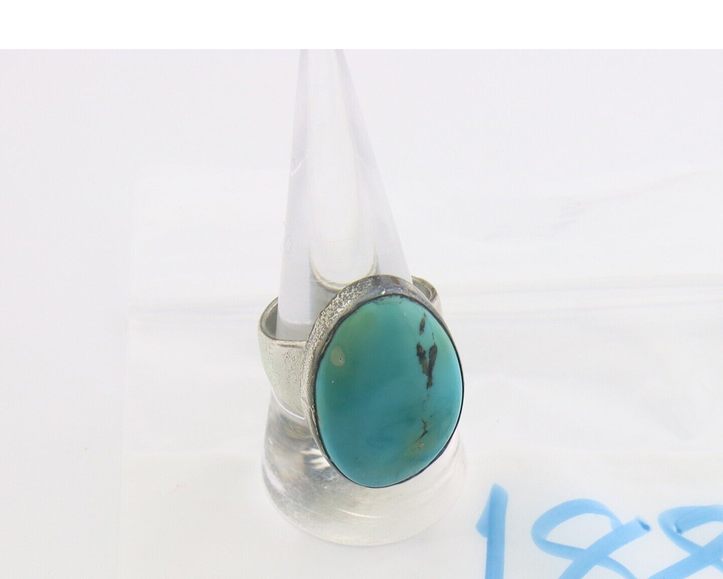 Navajo Ring 925 Sterling Turquoise Handmade Signed M Montoya C.80's Sz 9.75