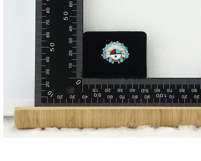 Vintage Zuni Ring 925 Sterling Silver Natural Gemstone Size 6.25
