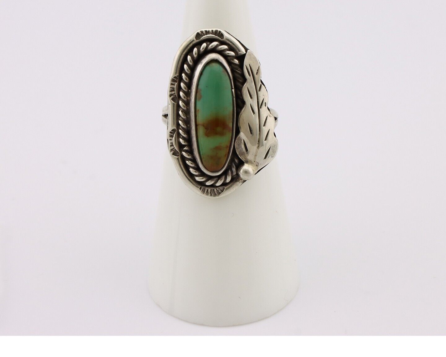 Navajo Handmade Ring 925 Silver Turquoise Native American Signed J C.80's
