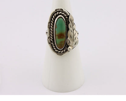 Navajo Handmade Ring 925 Silver Turquoise Native American Signed J C.80's