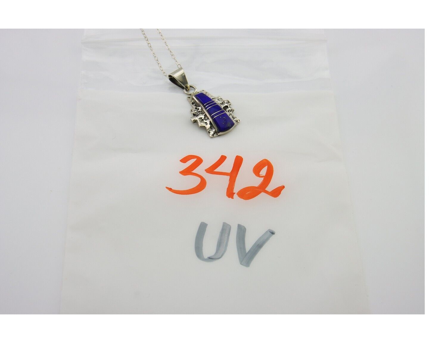 Navajo Necklace 925 Silver Natural Lapis Handmade Native American Artist C.80's