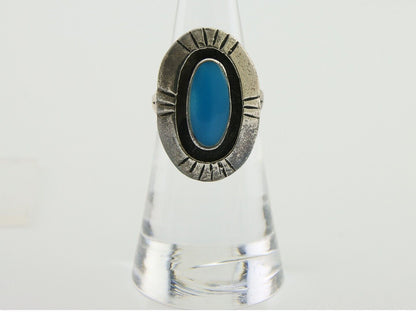 Navajo Handmade Ring 925 Silver Turquoise Native Artist C.80's