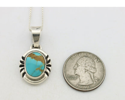 Navajo Necklace 925 Silver Arizona Turquoise Handmade Signed Gecko C.90's