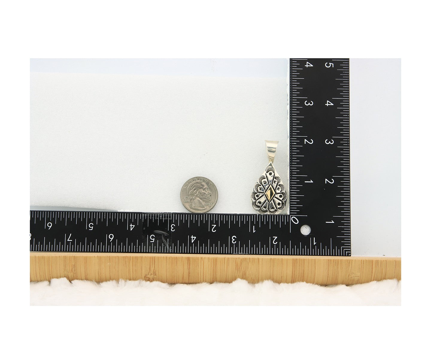 Navajo Kokopelli Pendant Sterling Silver & Gold Authentic Traditional Signed RT