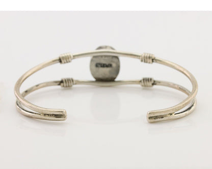 Navajo Cuff Bracelet 925 Silver Natural Blue Turquoise Native American C.80's