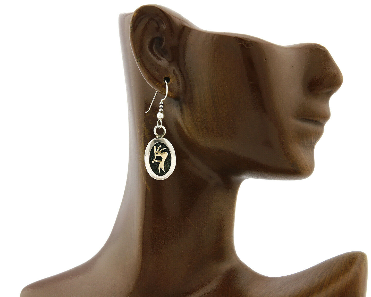 Navajo Dangle Earrings 925 Silver & 14k Solid Gold MM Rogers & NJ C.80's