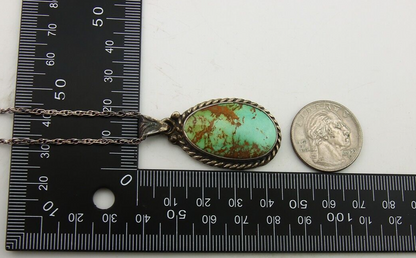 Navajo Necklace 925 Silver Natural Turquoise Artist Signed M Montoya C.80's