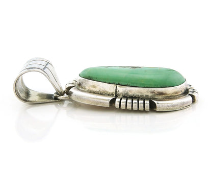Navajo Pendant 925 Sterling Silver Natural Turquoise Vintage Artist Signed JT