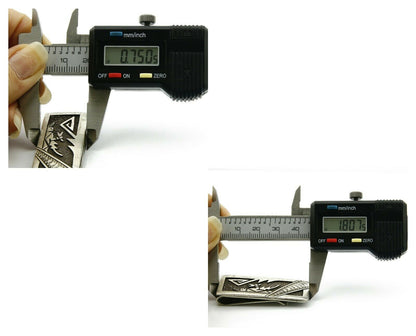 Navajo Money Clip .925 Silver & Nickle Hand Stamped Artist Richard Begay