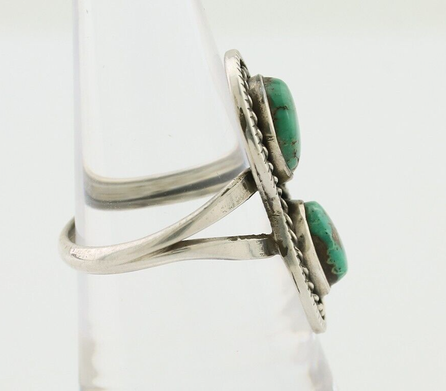 Navajo Handmade Ring 925 Silver Natural Turquoise Native American Artist C.80's