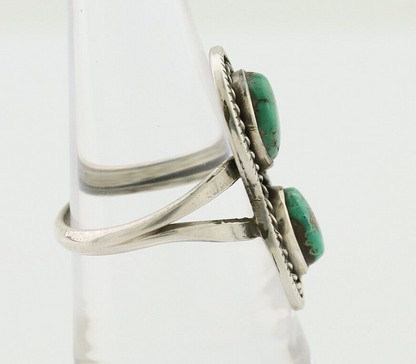 Navajo Handmade Ring 925 Silver Natural Turquoise Native American Artist C.80's