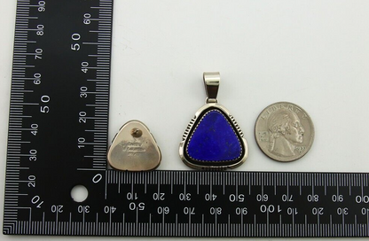Navajo Pendant Earring Set 925 Silver Lapis Lazuli Signed William Denetdale C80s