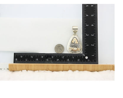 Navajo Kokopelli Pendant Sterling Silver & Gold Authentic Traditional Signed A