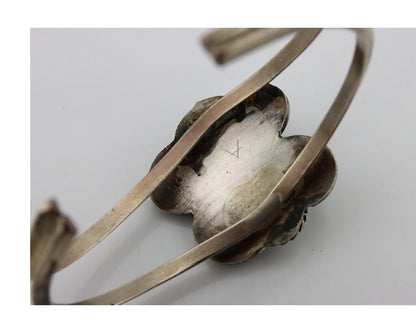 Navajo Bracelet 925 Silver Natural Blue Turquoise Native American Artist C.80's