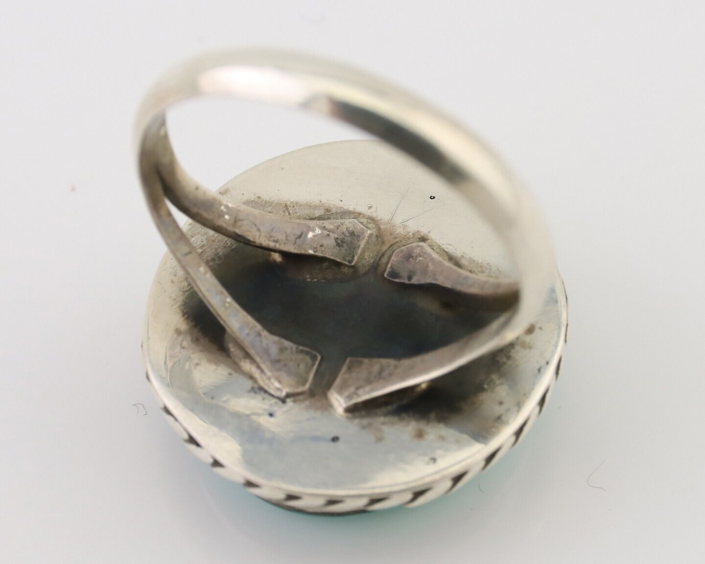 Navajo Handmade Ring 925 Silver Turquoise Native American Artist C.80's